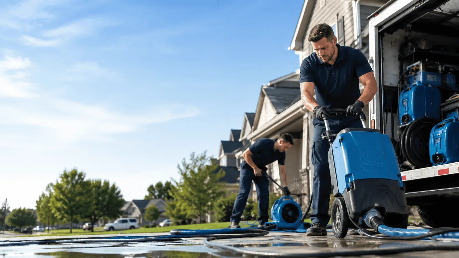 Basement Flooding being performed in Western Springs, IL